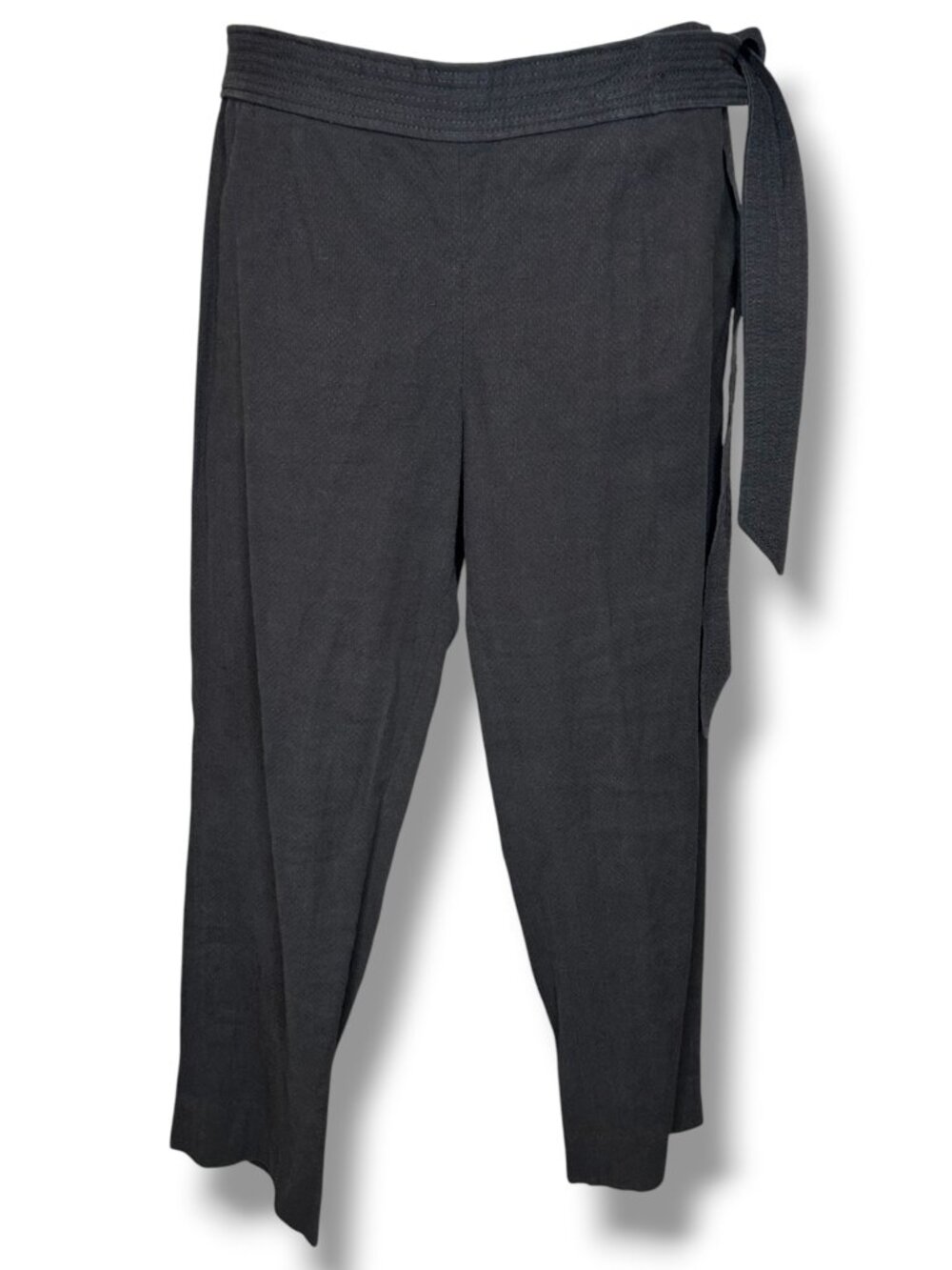 Isabel Marant Black Capri Dress Pants Trousers cotton faux tie waist
